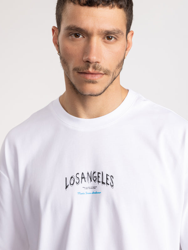 חולצת טי שירט אוברסייז לגבר LOS ANGELES