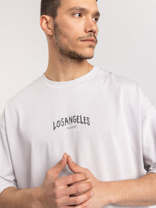 חולצת טי שירט אוברסייז לגבר LOS ANGELES