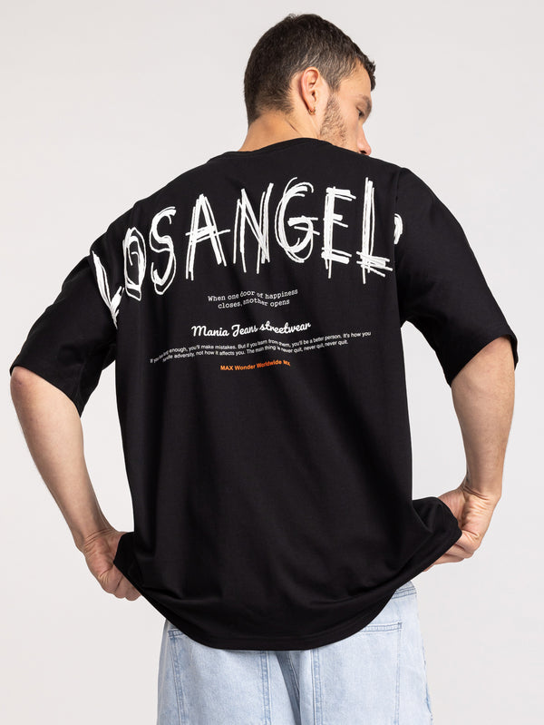 חולצת טי שירט אוברסייז לגבר LOS ANGELES