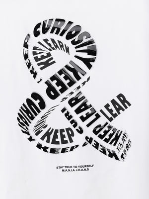 חולצת טי שירט לגבר KEEP LEARN AND CURIOSITY