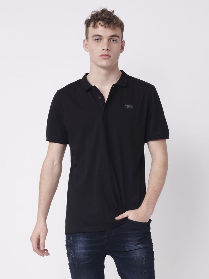 טי שירט פולו עם מיתוג מתכתי 