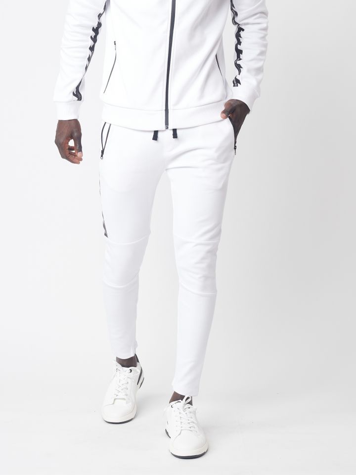 מכנסי פוטר בשילוב הדפס פסים בצבעים מנוגדים