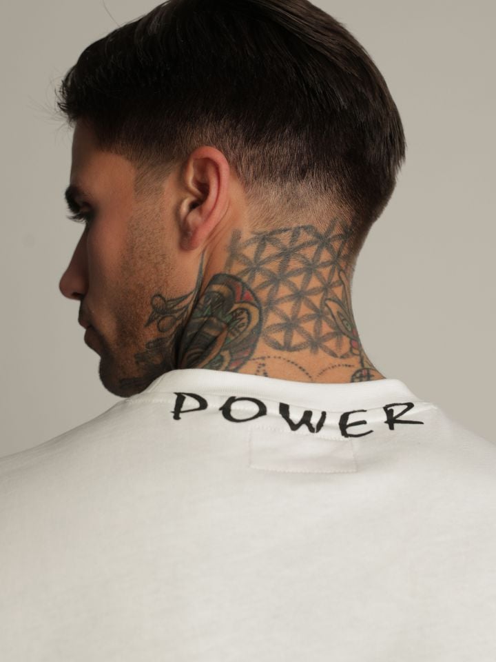 טי שירט כותנה קצרה לגבר בייסיק POWER