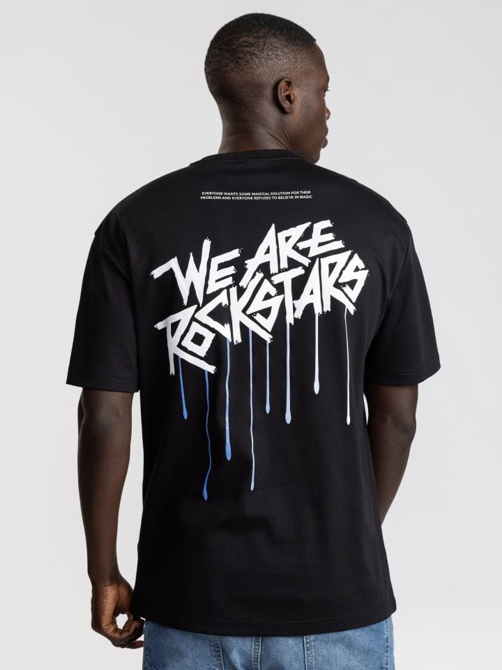 טי שירט אוברסייז לגבר ROCK STARS