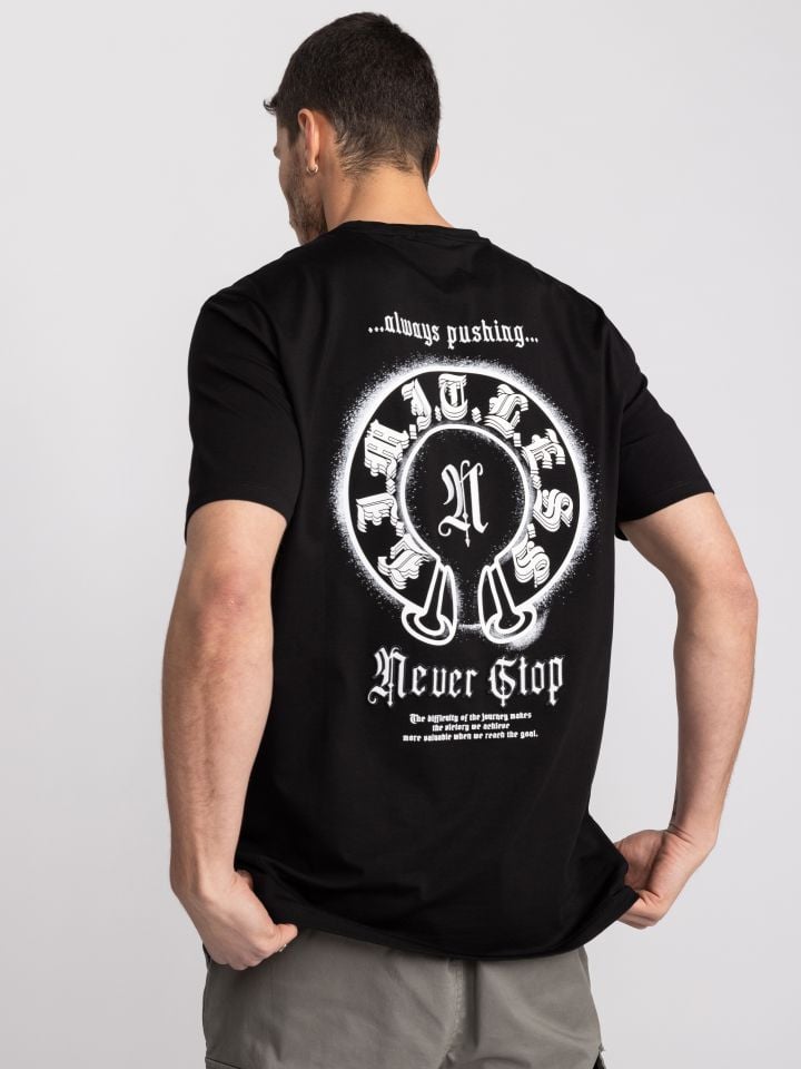 חולצת טישירט לגבר NEVER STOP