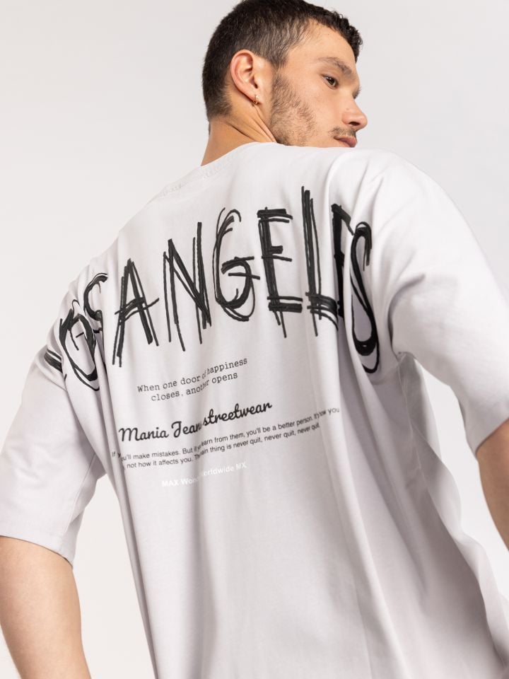 חולצת טי שירט אוברסייז לגבר LOS ANGELES