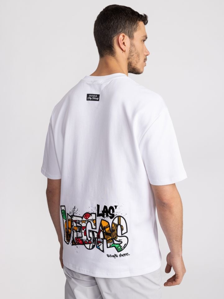 חולצת טישירט לגבר LAS VEGAS אוברסייז