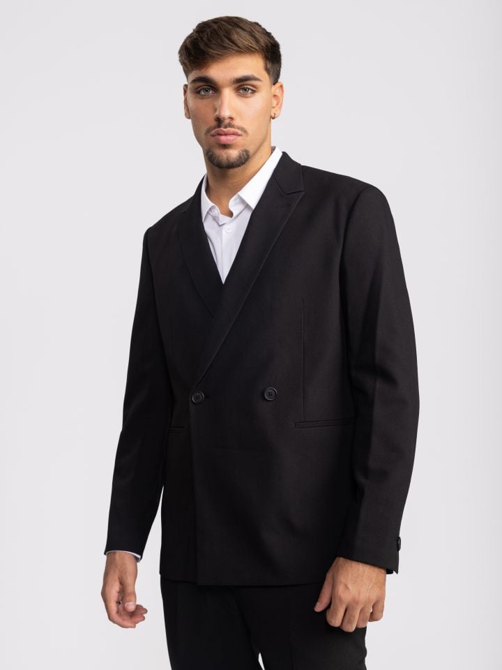 גקט לגבר עם סגירה כפולה