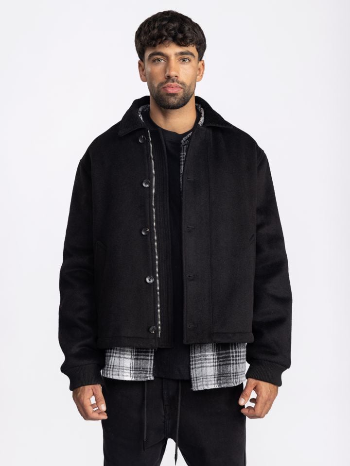 גקט קצר עם צווארון קורדרוי לגבר