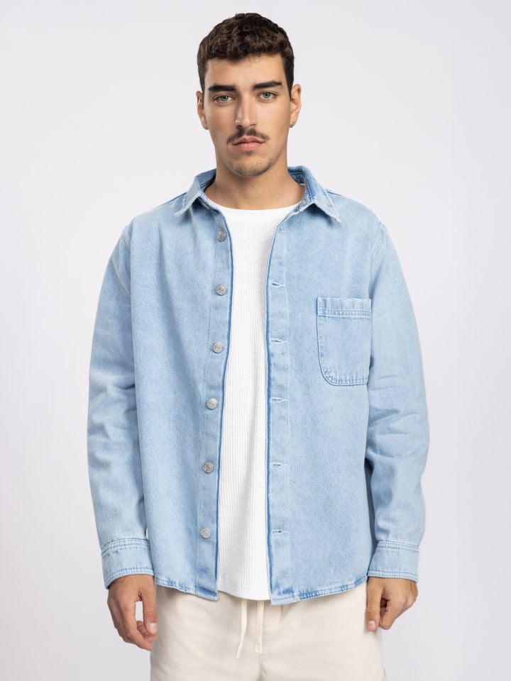 גקט אובר שירט לגבר עם כיס קדמי