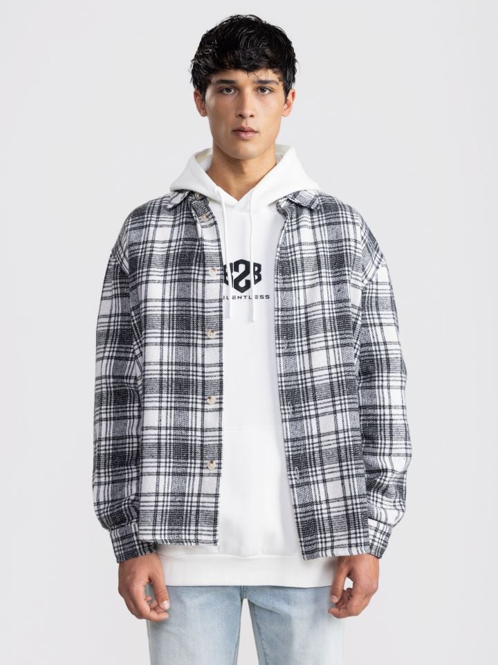 גקט אובר שירט משובץ לגבר