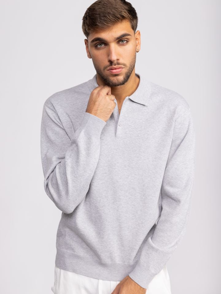 חולצת פולו סרוגה לגבר