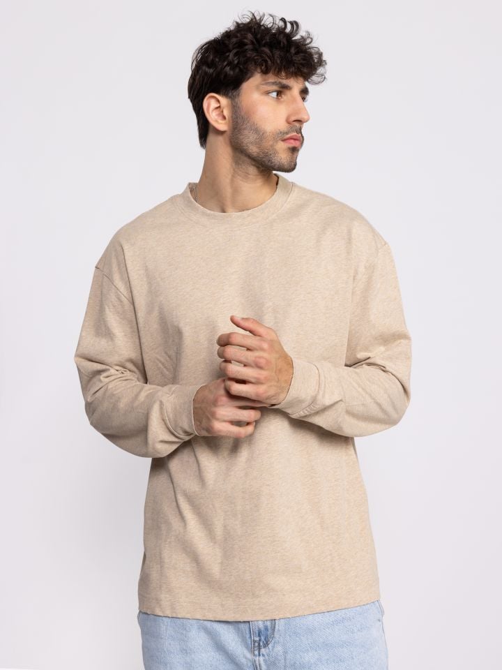 חולצת לונג סליב כותנה לגבר