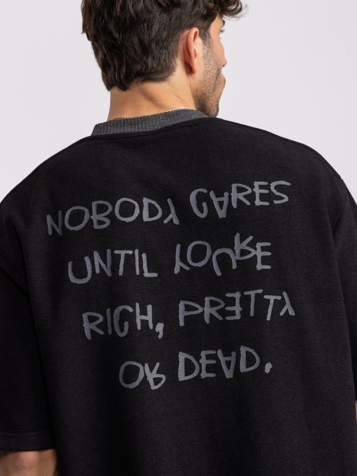 חולצת טי שירט אוברסייז לגבר RICH