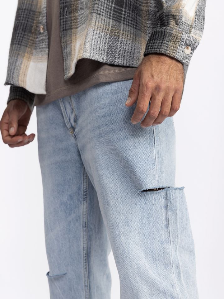 ג’’ינס קרעים משופשף לגבר