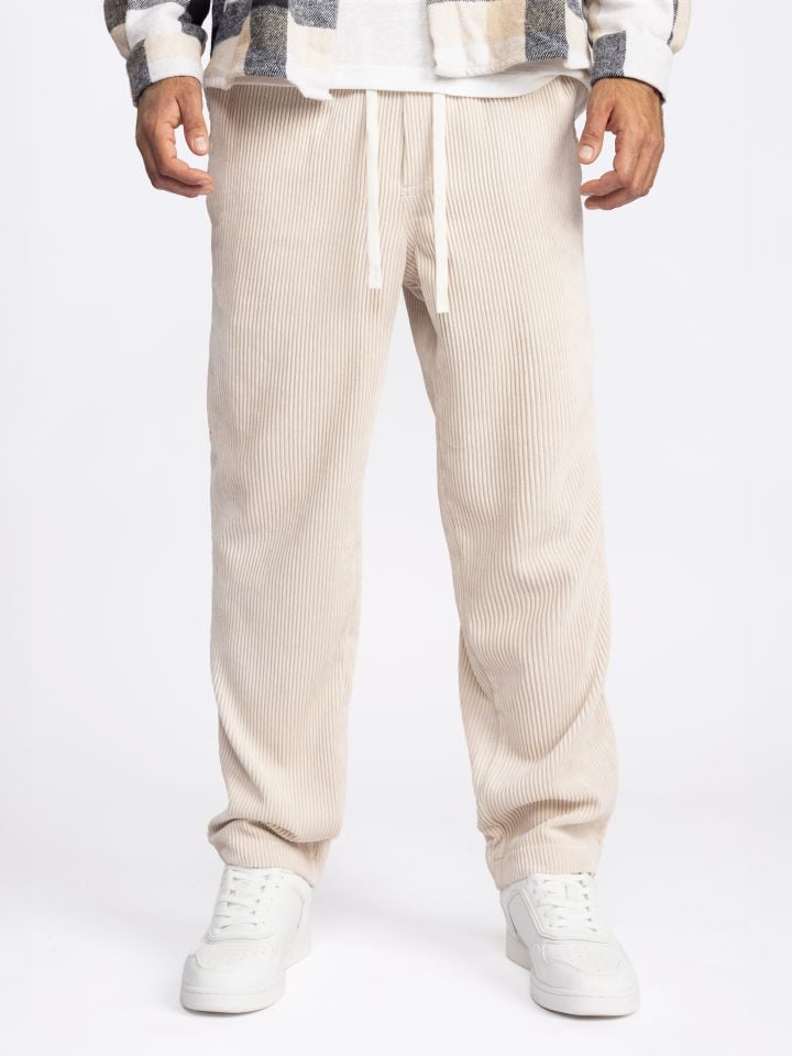מכנסי בד קורדרוי ארוכים לגבר