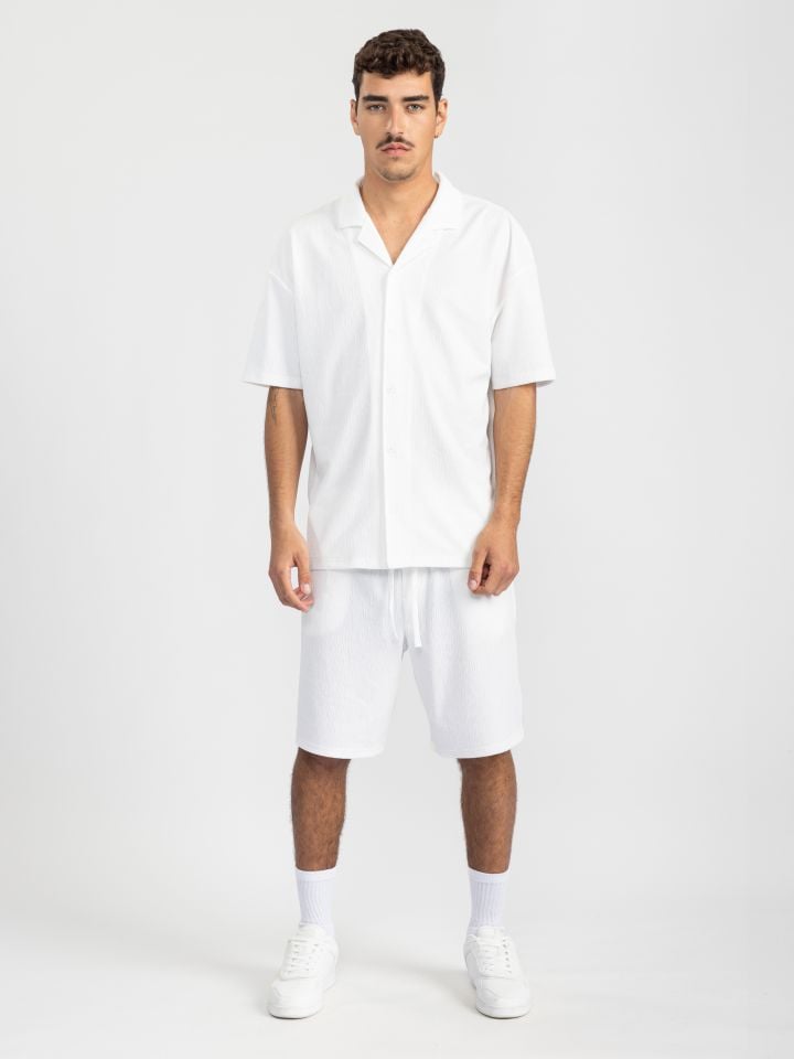 מכנסי ריזורט מבד טקסטורלי