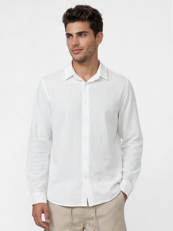 חולצה מכופתרת מבד טקסטורלי