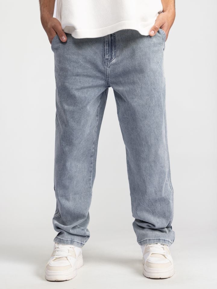 מכמכנסי בד דנים עם שרוך קשירה