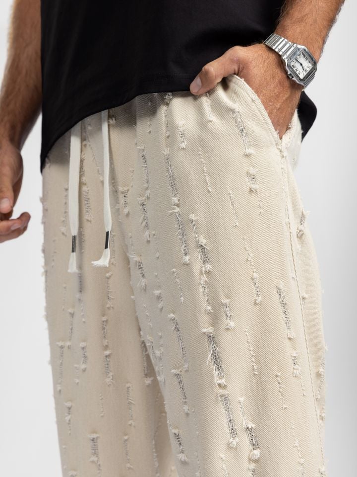 מכנסי בד לגבר בטקסטורה פרומה