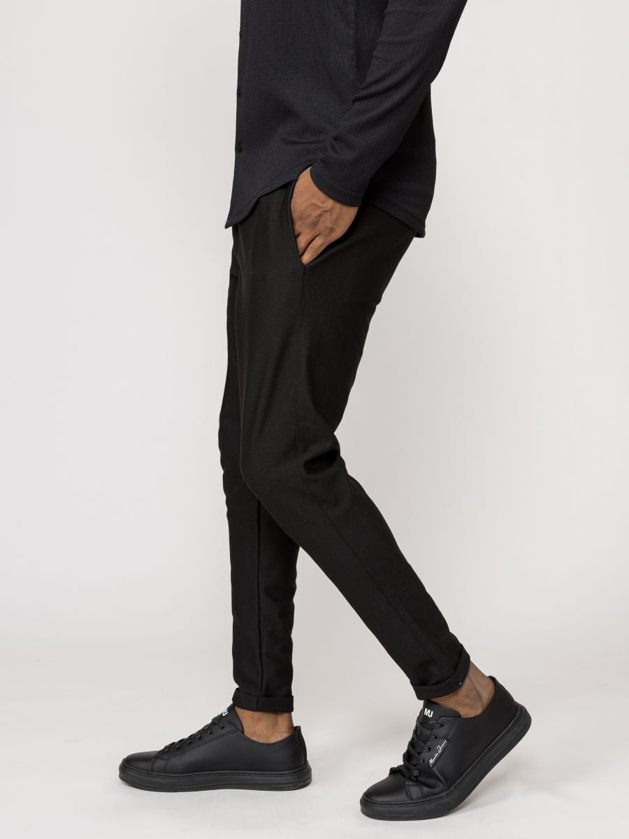 מכנסי בד קיפול קרסול