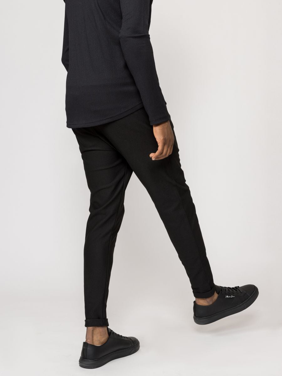 מכנסי בד קיפול קרסול