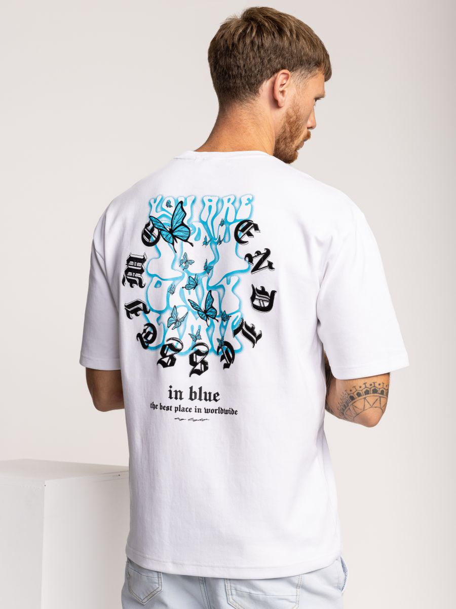 טי שירט אובר סייז לגבר IN BLUE