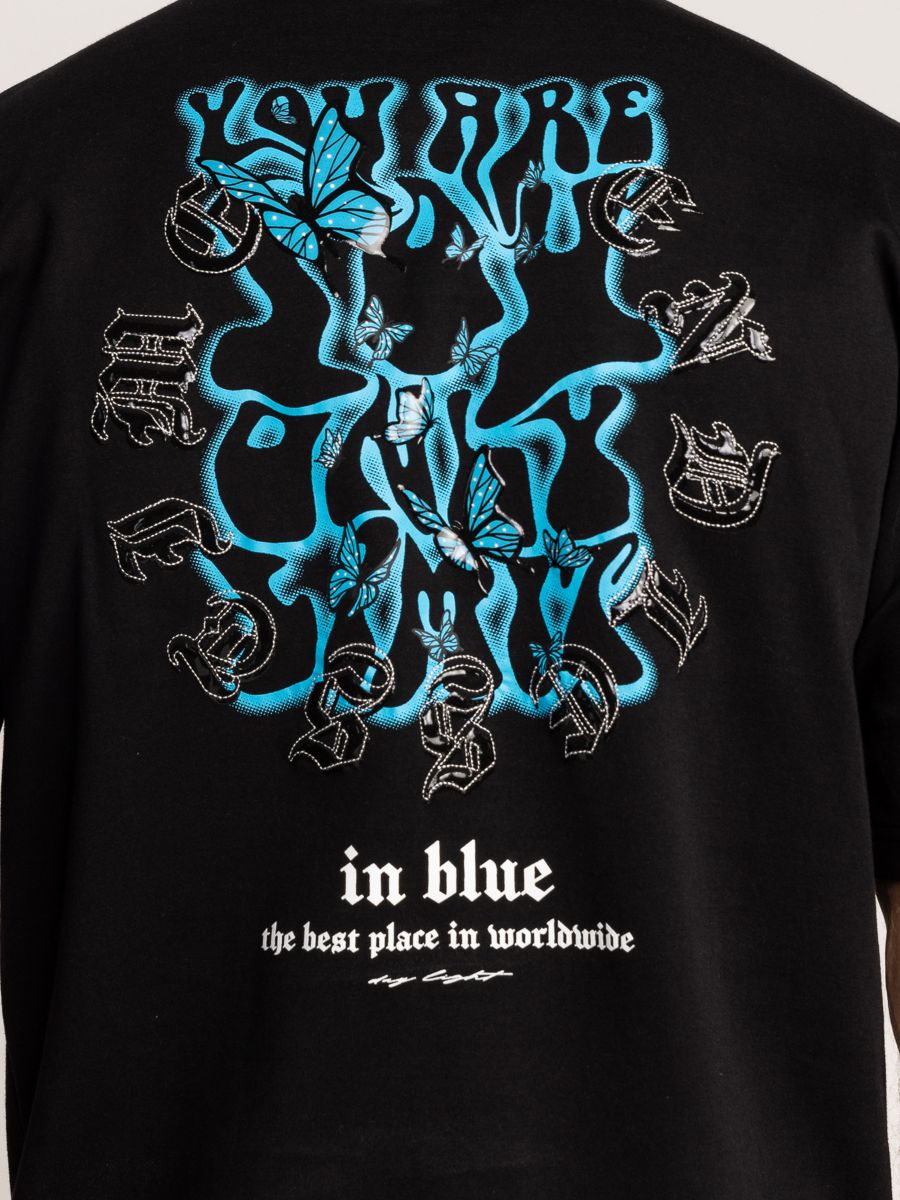 טי שירט אובר סייז לגבר IN BLUE