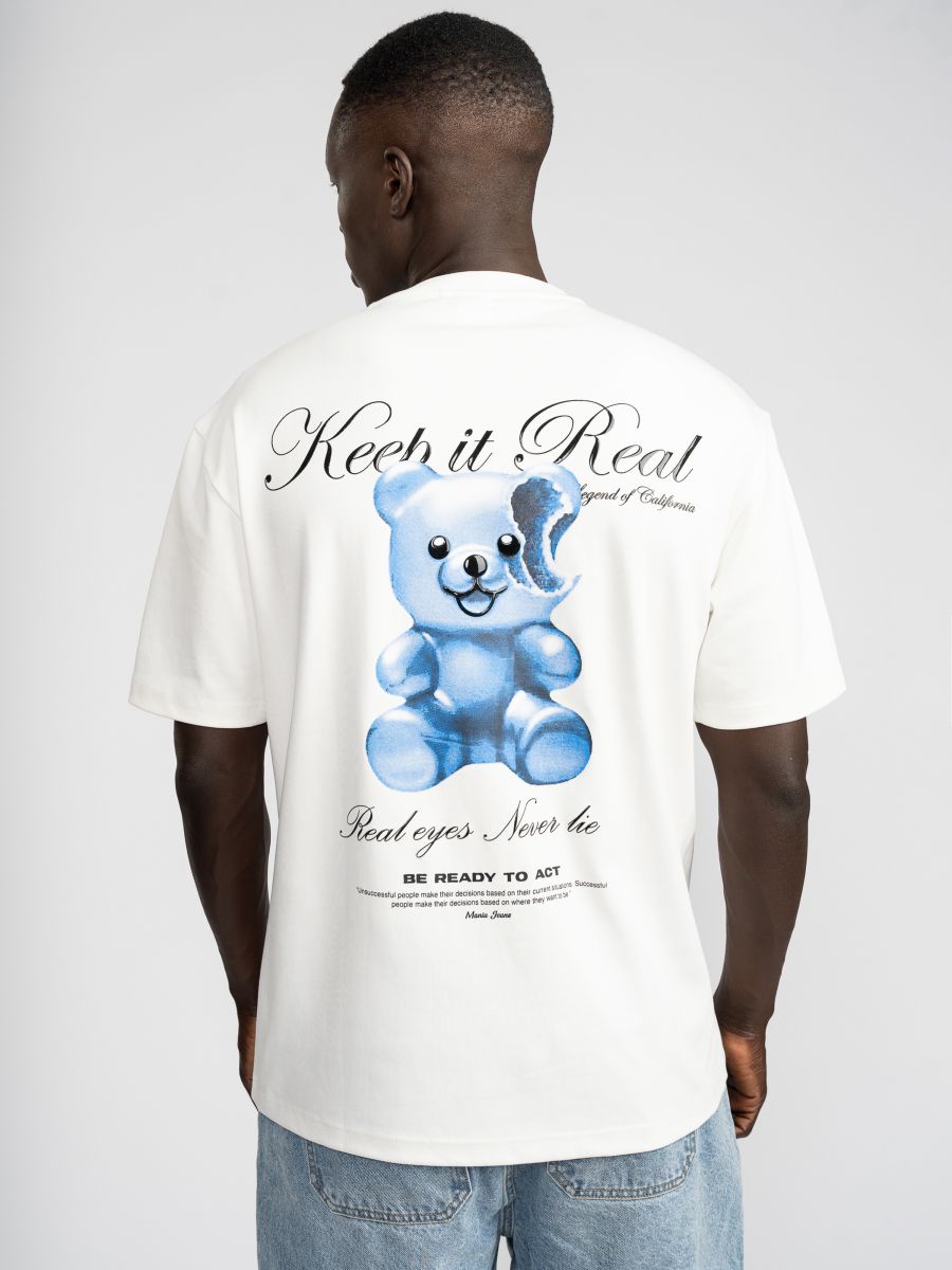 חולצת טי שירט אוברסייז לגבר KEEP IT REAL