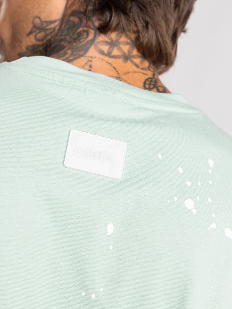 חולצת טי שירט אוברסייז עם הדפס טיפות דיו