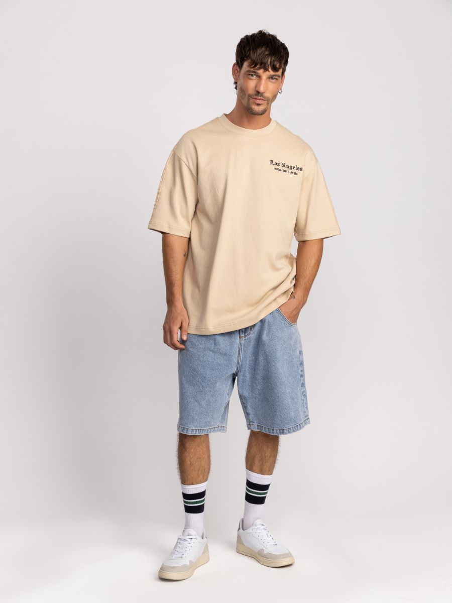 חולצת טישירט אוברסייז לגבר LOS ANGELES