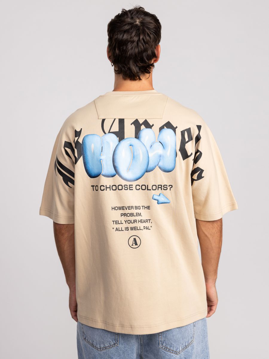 חולצת טישירט אוברסייז לגבר LOS ANGELES