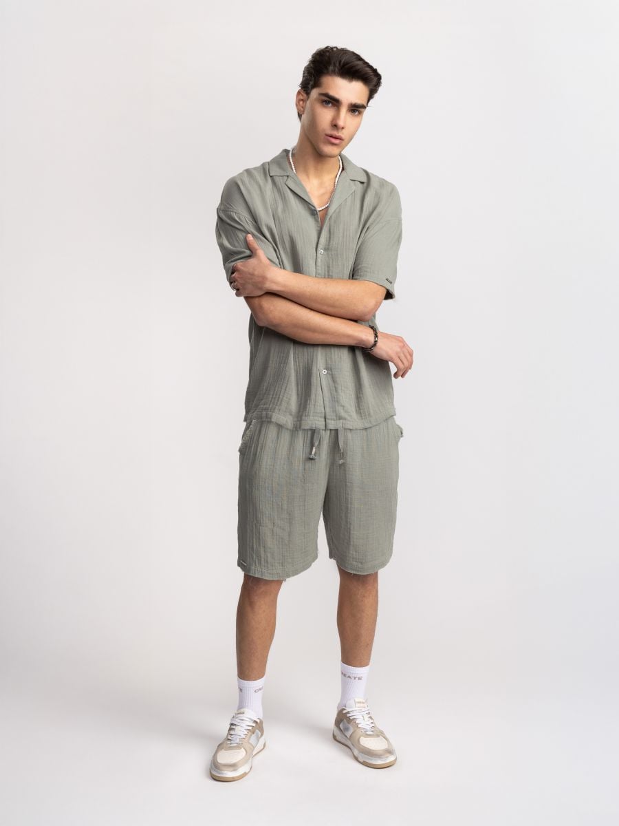 חולצה מכופתרת כותנה ריזורט לגבר