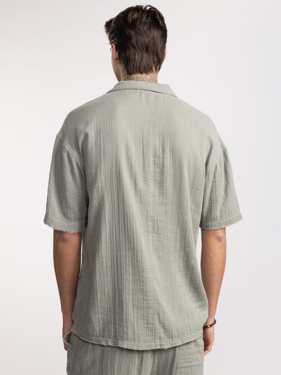 חולצה מכופתרת כותנה ריזורט לגבר