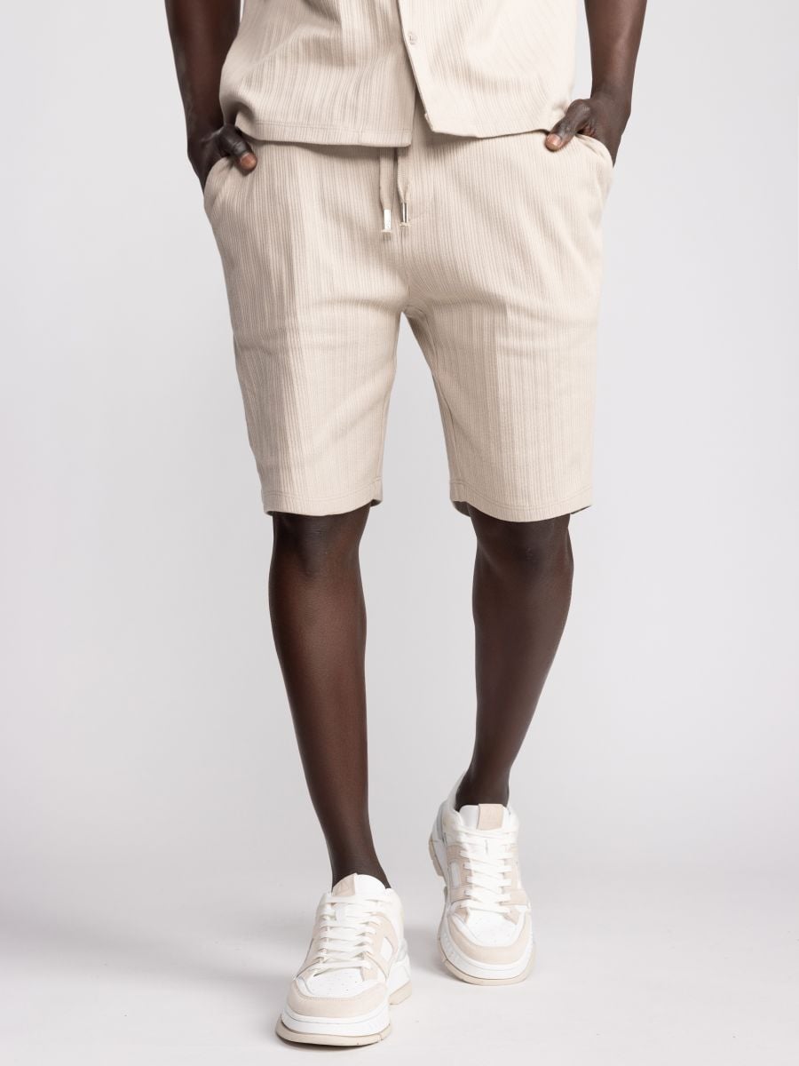 מכנסי ריזורט עם טקסטורת פסים לגבר