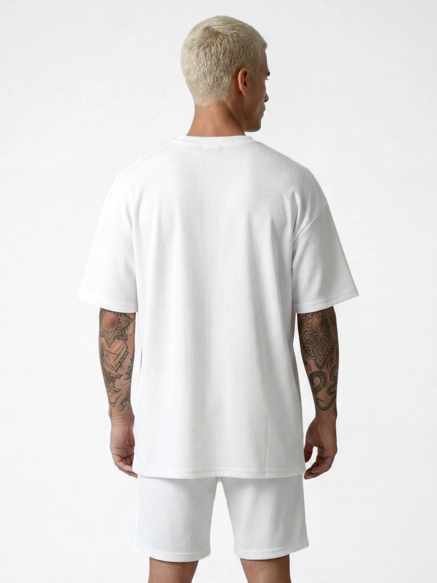 חולצת טי שירט לגבר בד ריב טקסטורלי