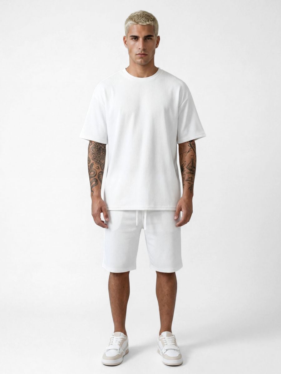 מכנסיים קצרים לגבר בד ריב טקסטורלי