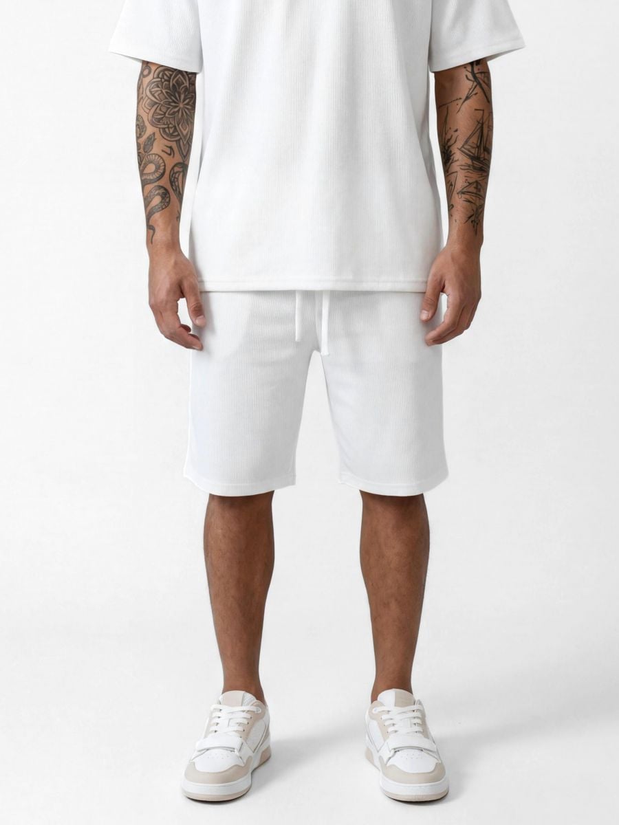 מכנסיים קצרים לגבר בד ריב טקסטורלי