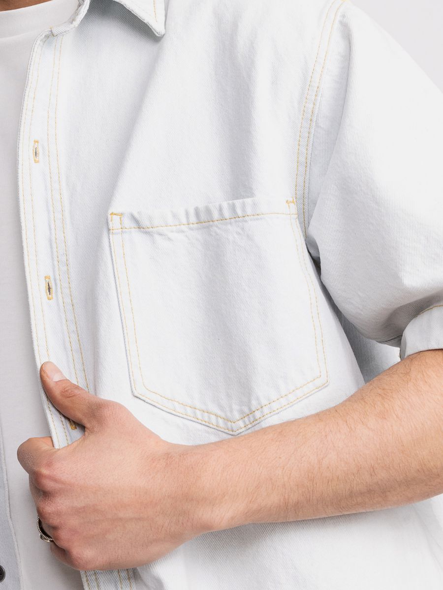 חולצה מכופתרת קצרה לגבר DENIM