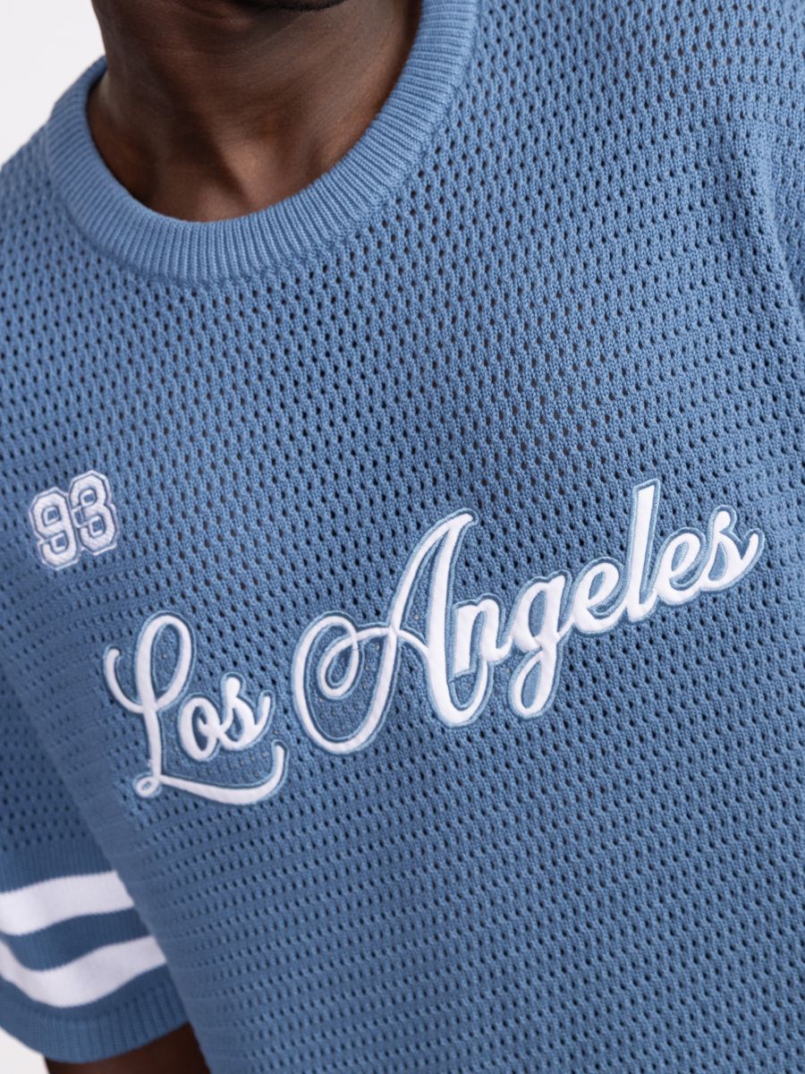 חולצת סריג קצרה לגבר LOS ANGELES