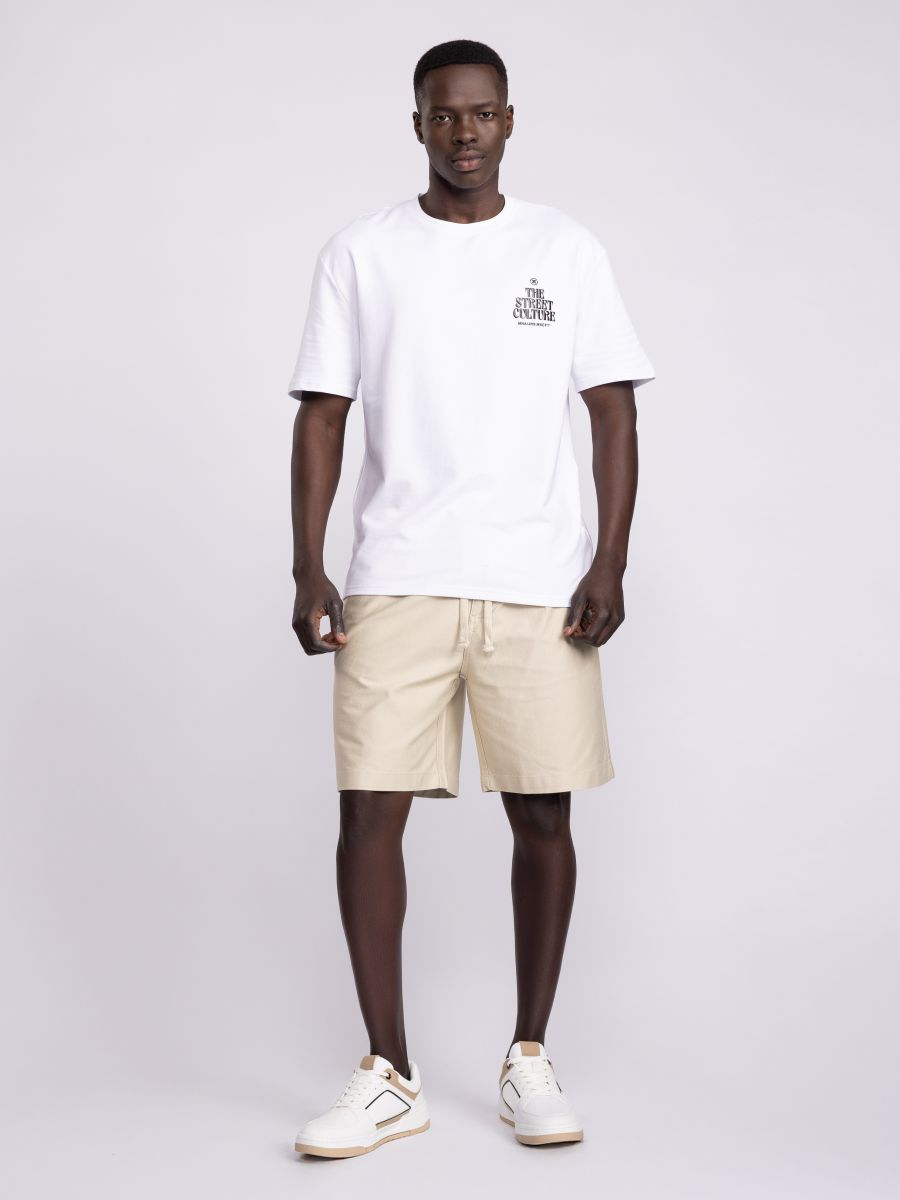 מכנסי ברמודה לגבר עם כיסים וכיווץ במותן