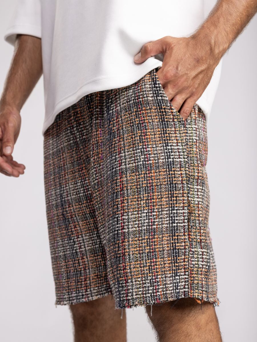 מכנסי ברמודה עם טקסטורה