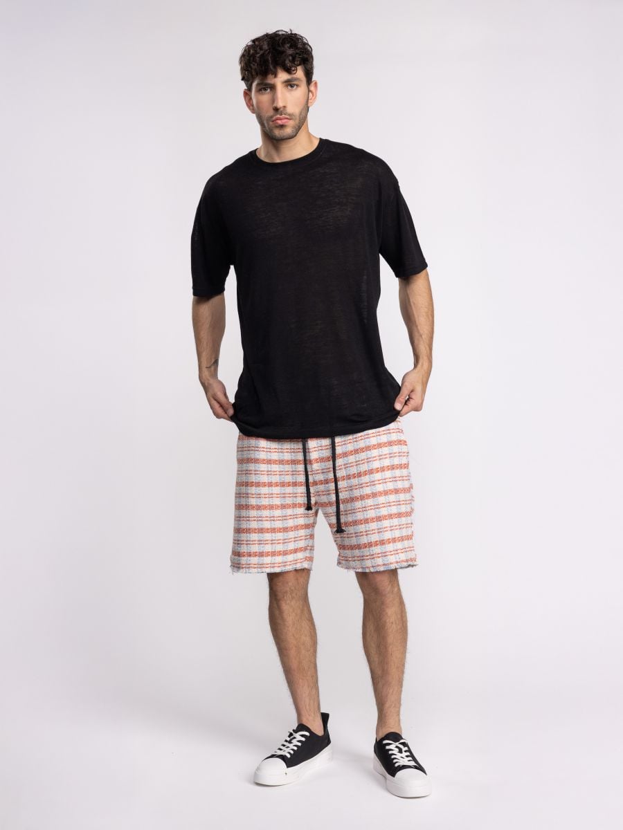 מכנסי ברמודה עם טקסטורה