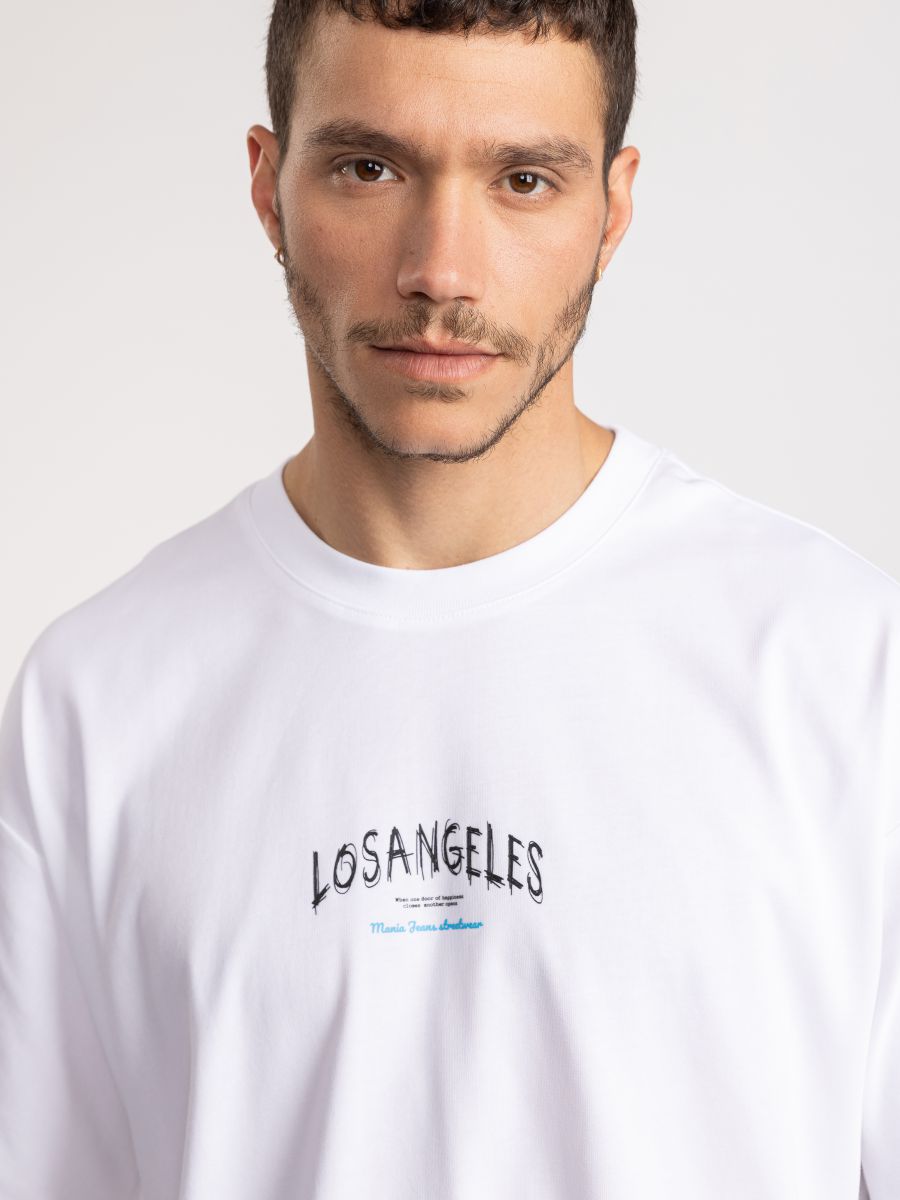 חולצת טי שירט אוברסייז לגבר LOS ANGELES