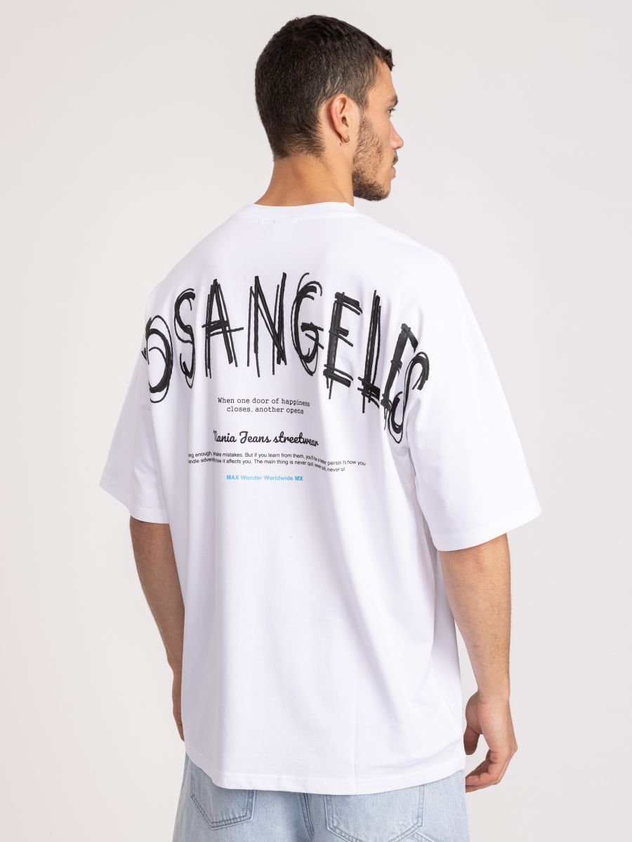 חולצת טי שירט אוברסייז לגבר LOS ANGELES