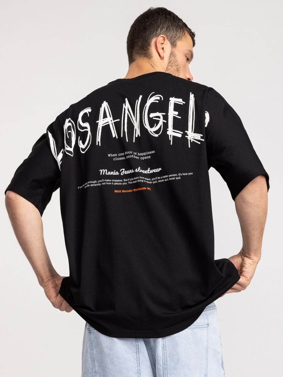 חולצת טי שירט אוברסייז לגבר LOS ANGELES