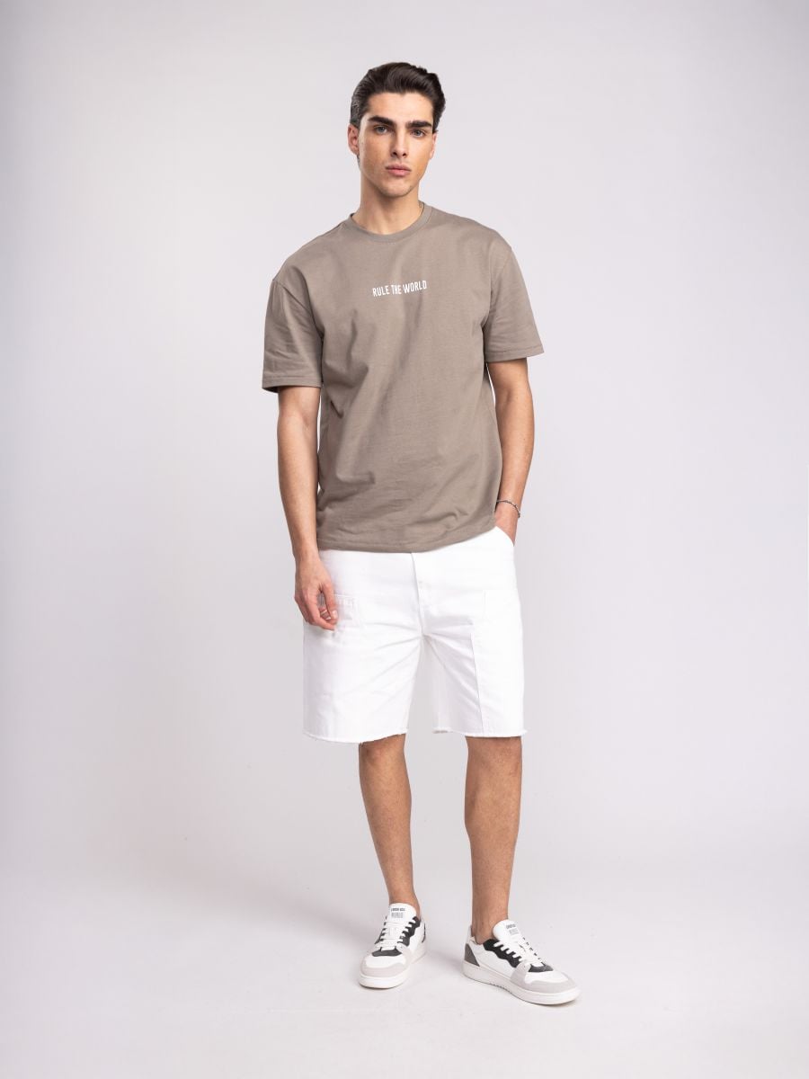 חולצת טישירט אוברסייז לגבר RULE THE WORLD