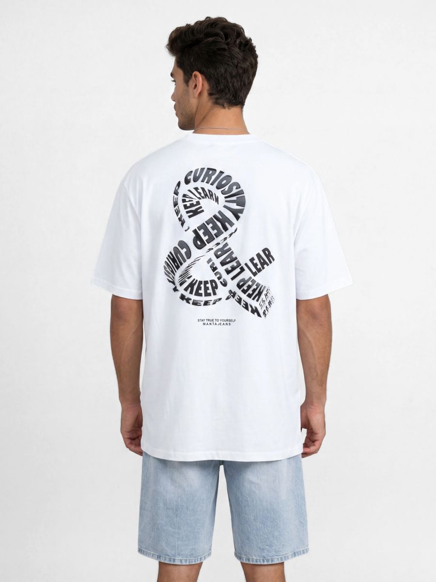 חולצת טי שירט לגבר KEEP LEARN AND CURIOSITY