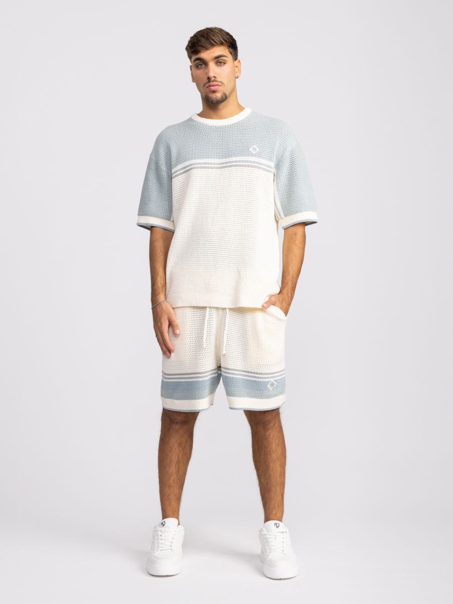 מכנסיים סרוגים לגבר עם עיטורי פס