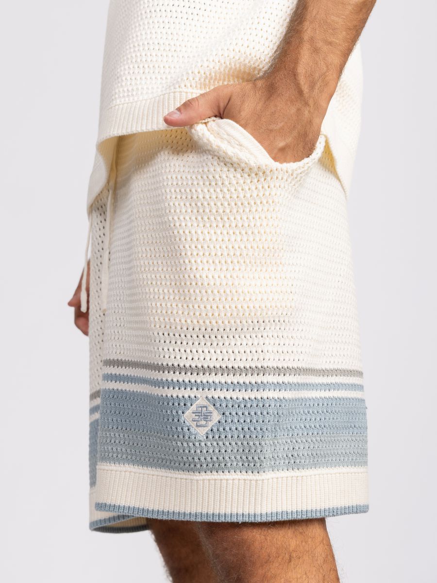 מכנסיים סרוגים לגבר עם עיטורי פס